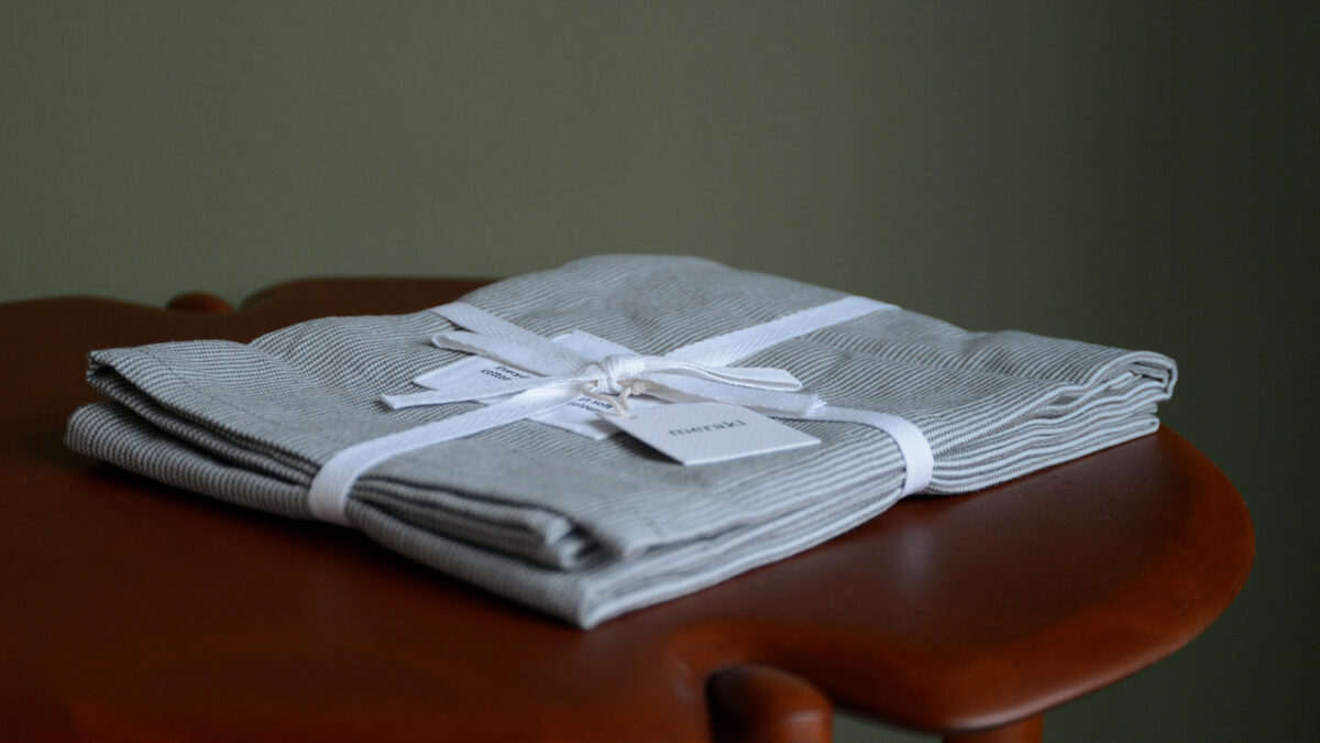 striped cotton tea towels set