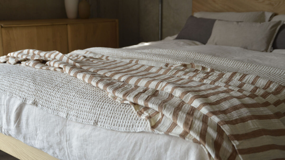 Relaxed Stripe Cotton Bedspreads - Image 12