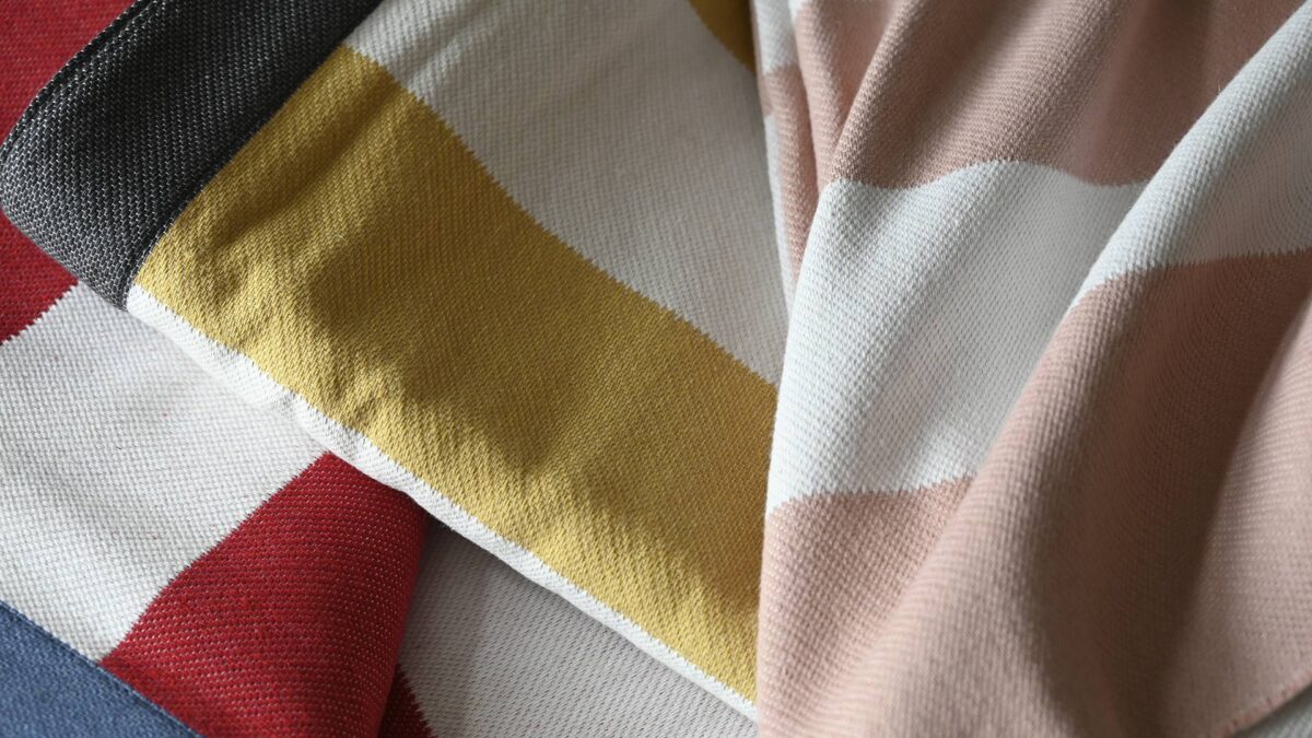 stripy throws closeup.