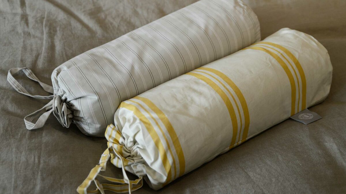 Striped Fitted Sheet & Pillowcases Set - Yellow & Green