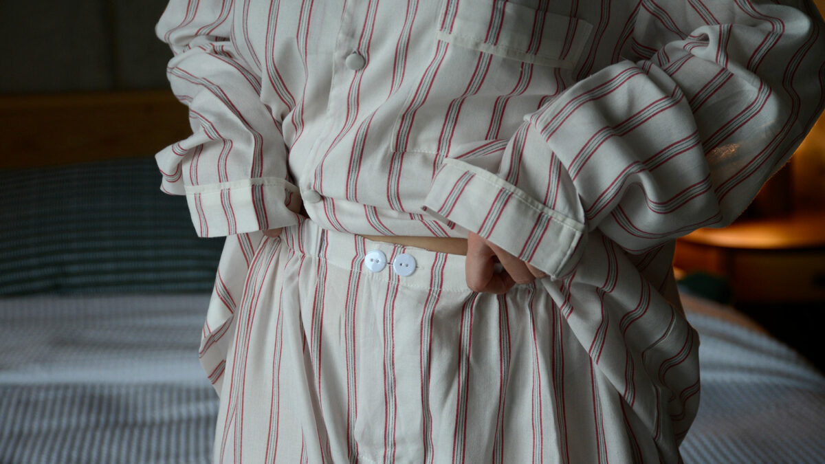 striped pjs waist detail