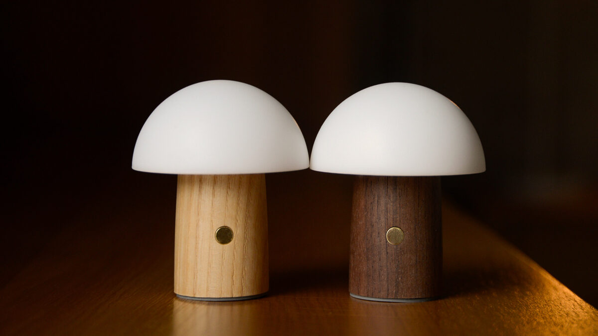 super mini mushroom lamps walnut and ash
