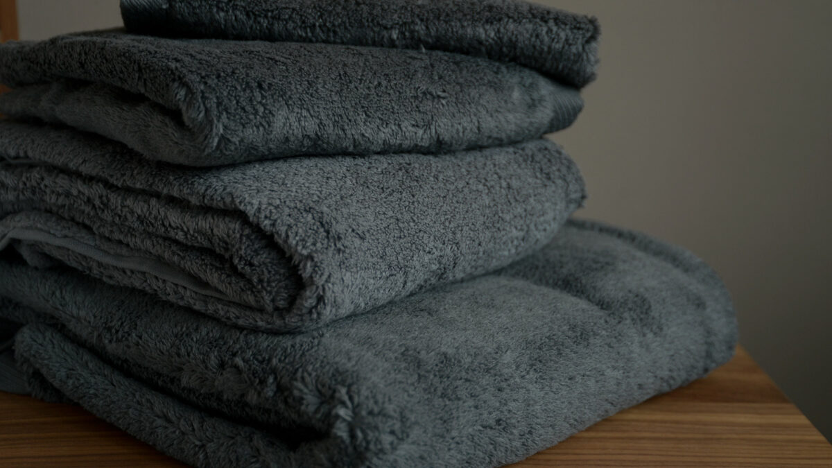 super soft towels in dark grey