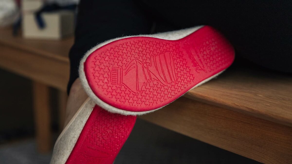 sustainable slippers hot pink rubber sole with blush uppers