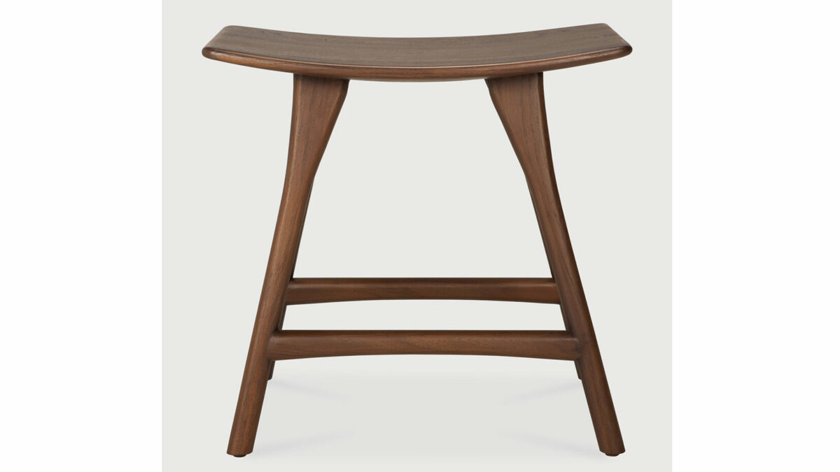 teak osso stool front