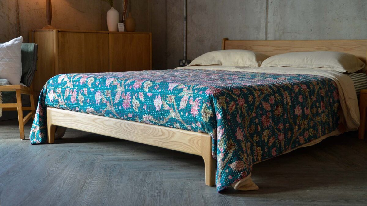 Floral Stitched Cotton Bedspreads - Brown, Ivory or Teal - Image 10