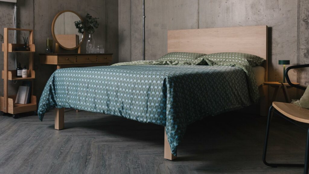 tencel duvet set with circle pattern teal