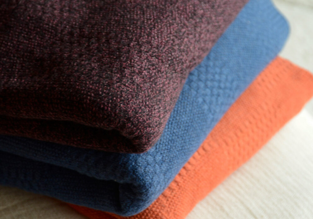 Plum Marl Pure Cashmere Throw Natural Bed Company