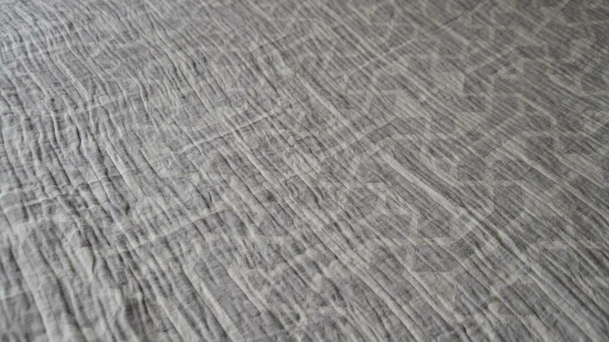 textured geometric cotton and linen blend throw