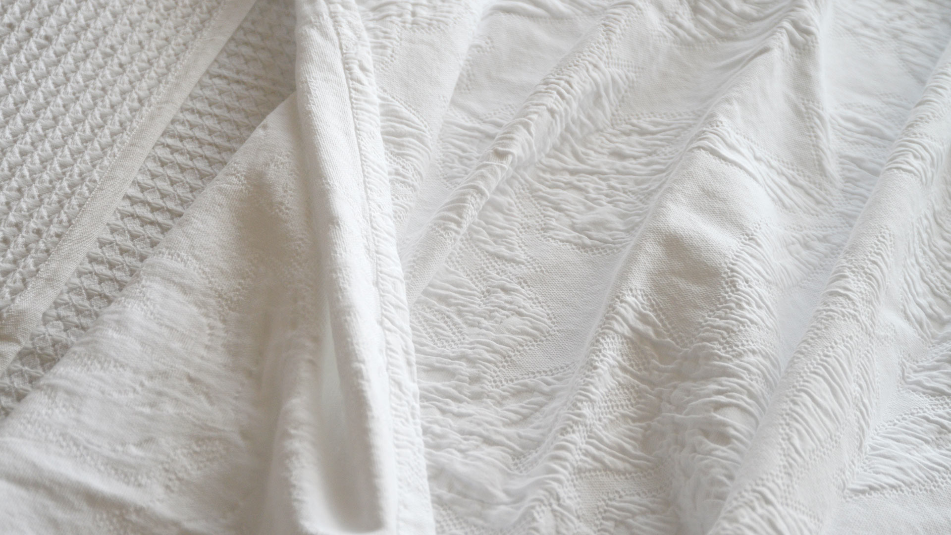 White Stonewashed Cotton Bedspread Natural Bed Company