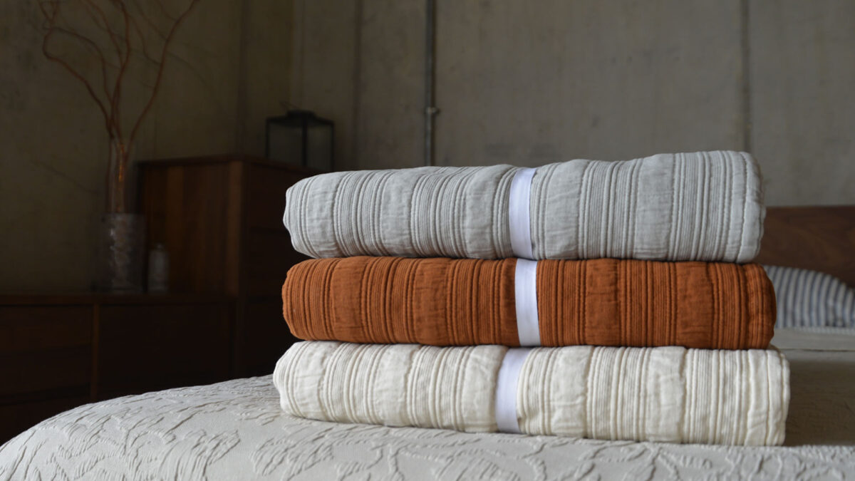 Textured Stripe Pure Cotton Bedspreads - Image 2