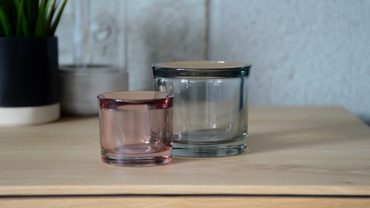 tinted glass t light holders