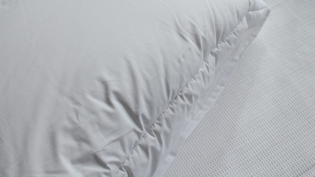 tri fold pillow above folded