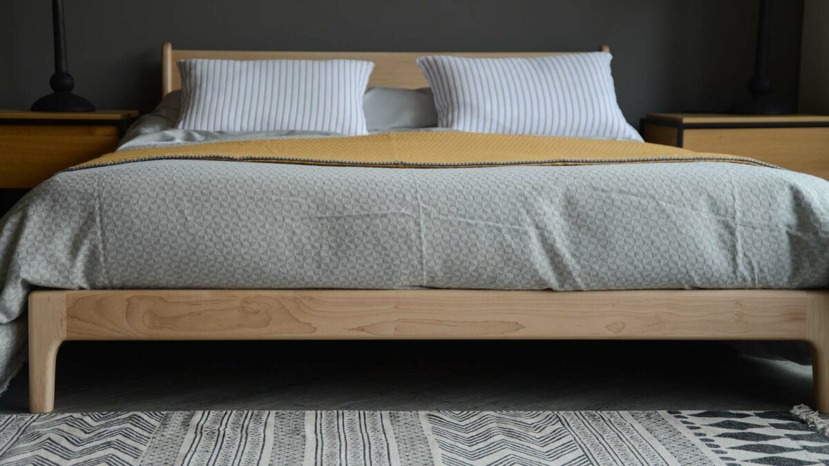 triangle pattern bedspreads in grey or mustard