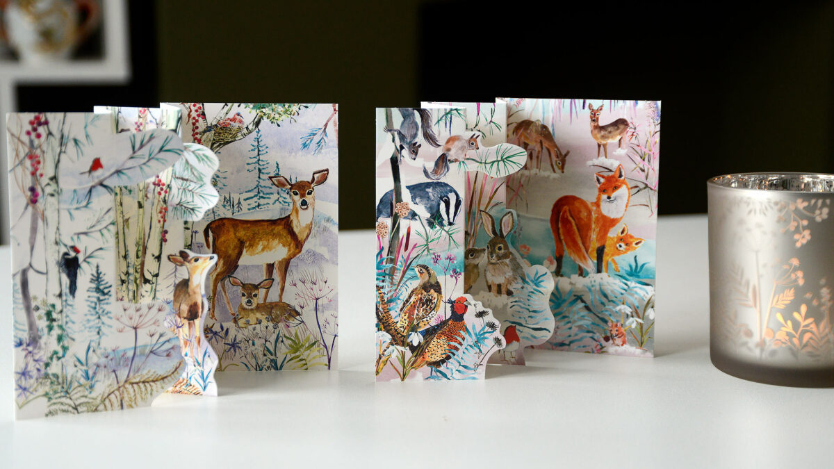 trifold cards woodland creatures
