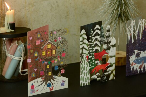 trio of laser cut xmas cards