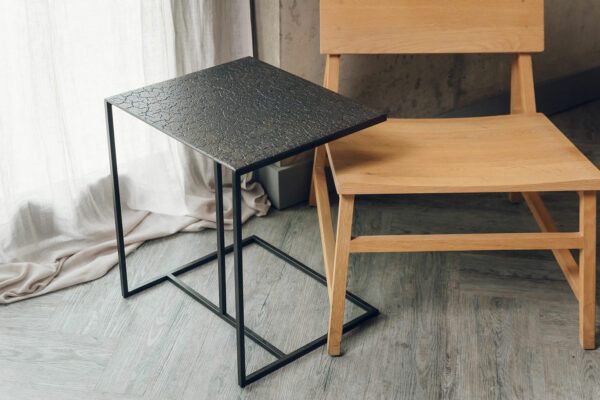 triptic metal side table