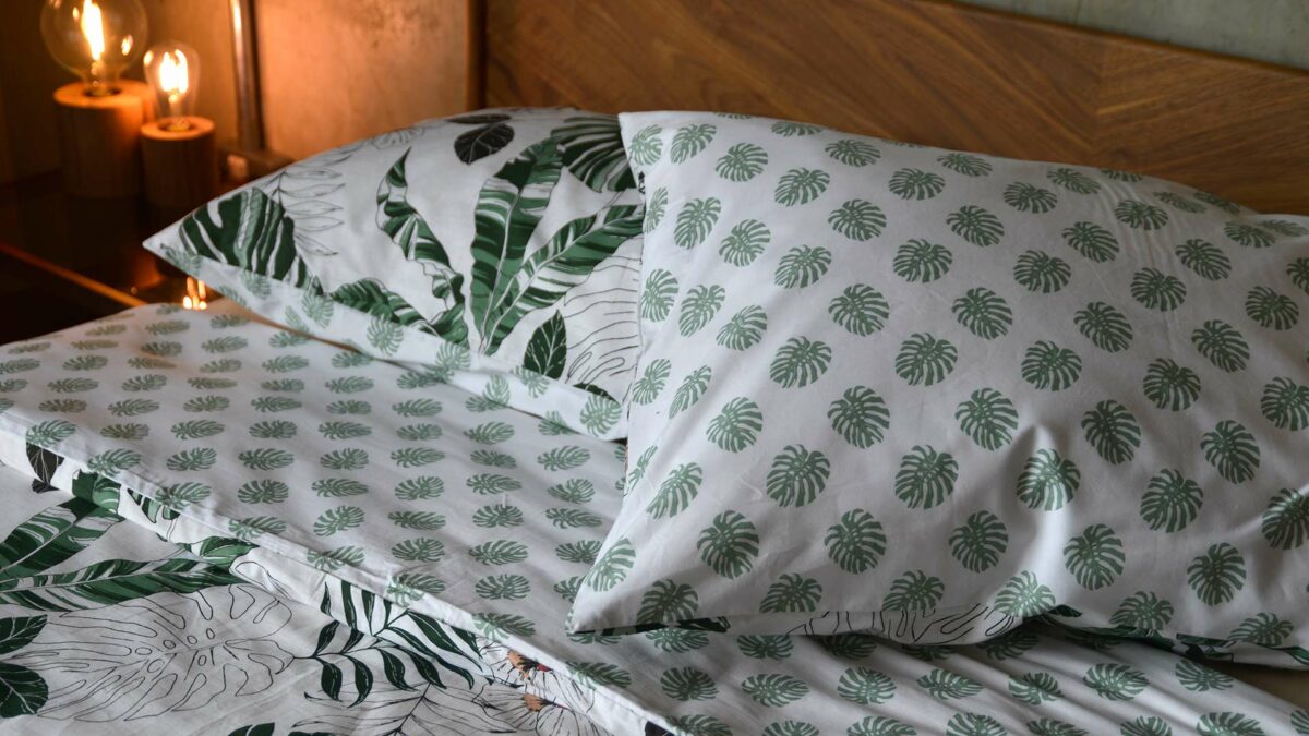 tropical print reversible pillowcases