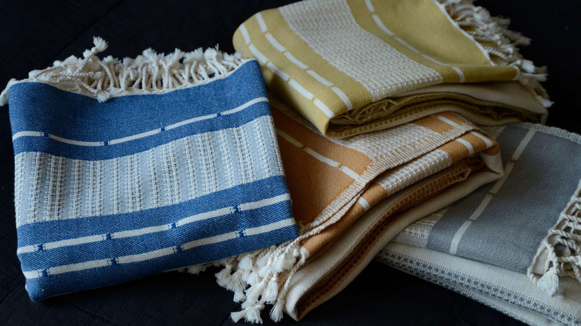 reversible woven Organic cotton Turkish throws in four colour options