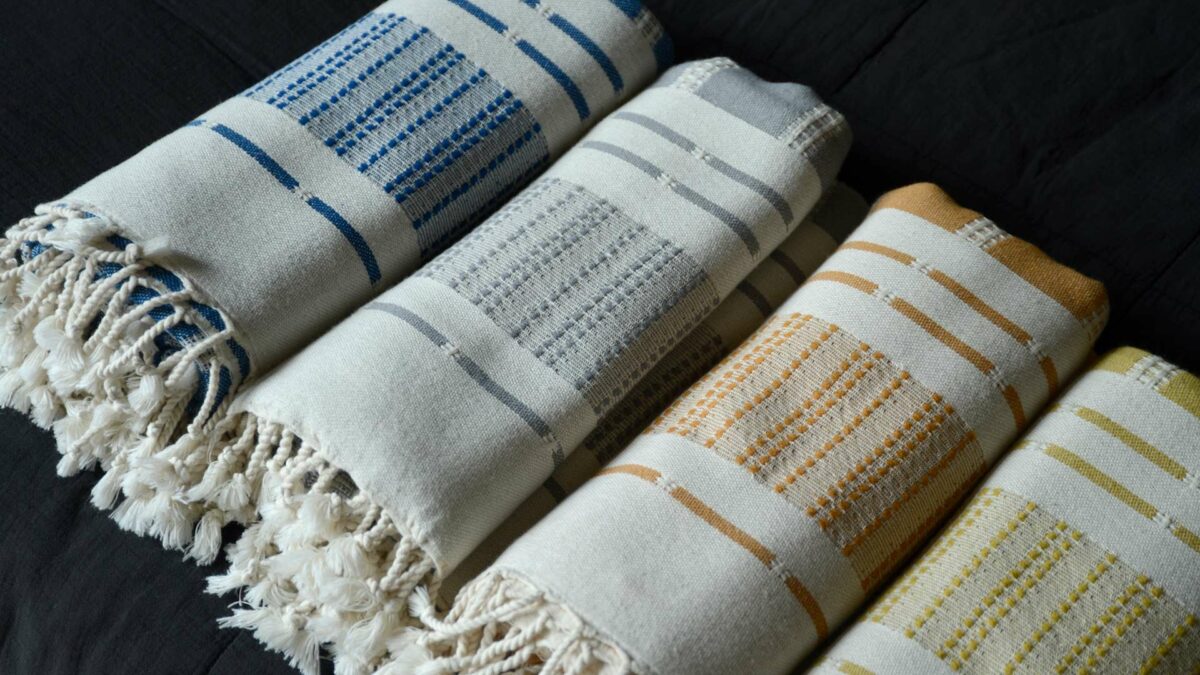 reversible woven cotton Turkish throws in 4 colour options