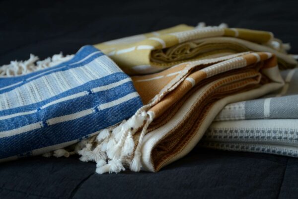 reversible woven Organic cotton Turkish throws in four colour options