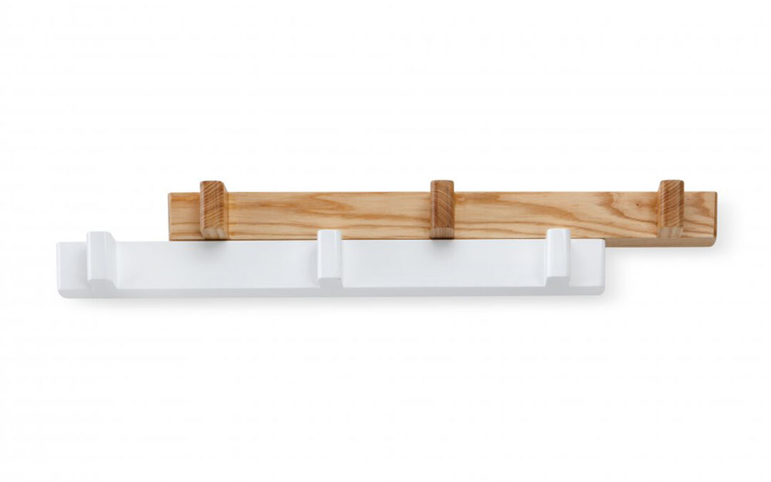 switch extendable coat hooks in oak and white