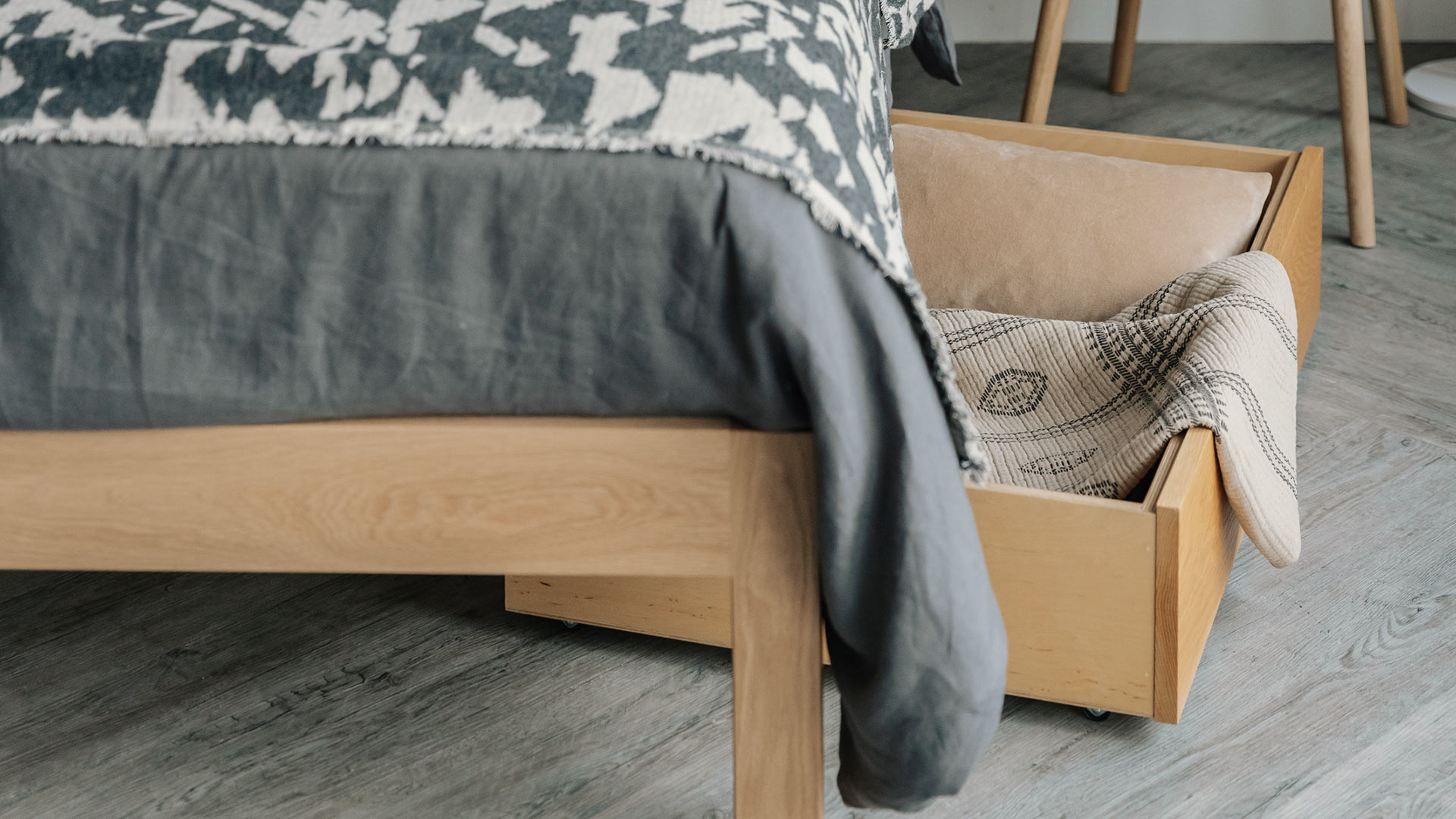 Oak under bed drawers deals