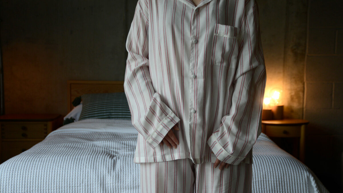 unisex red stripe pyjamas