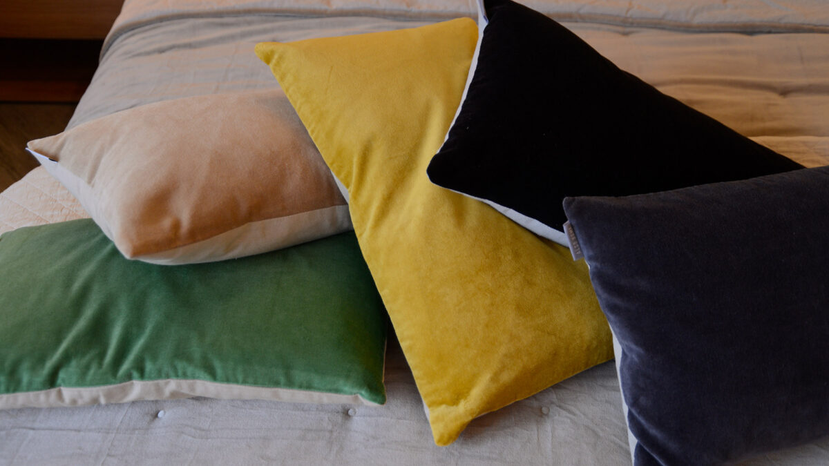 velvet cushions colour range