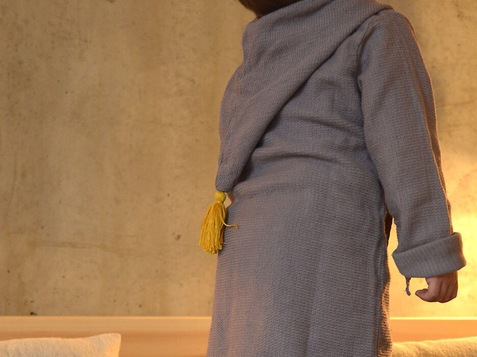 vinnie in hooded robe back