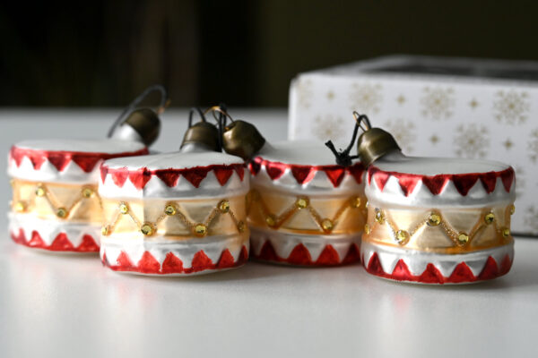 Vintage Look Christmas Ornaments - Festive Drums