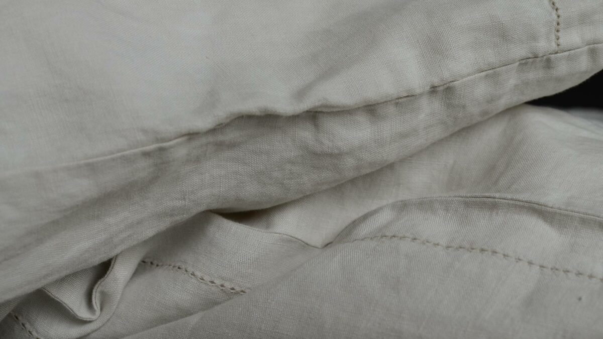 vintage wash linen limestone closeup