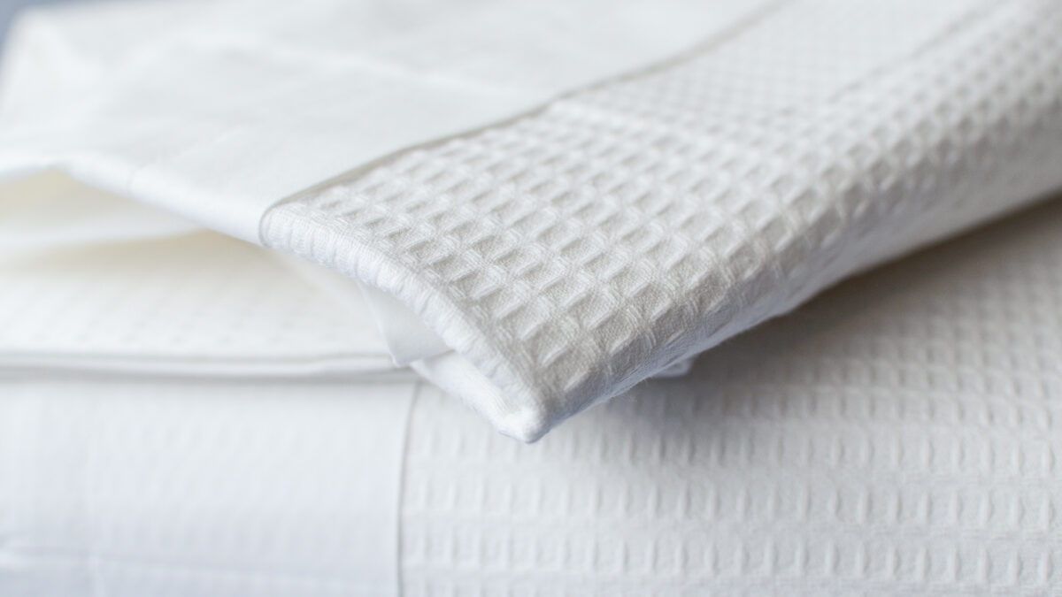 waffle bedding stack detail