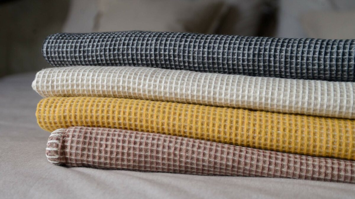 waffle throws in 4 colours