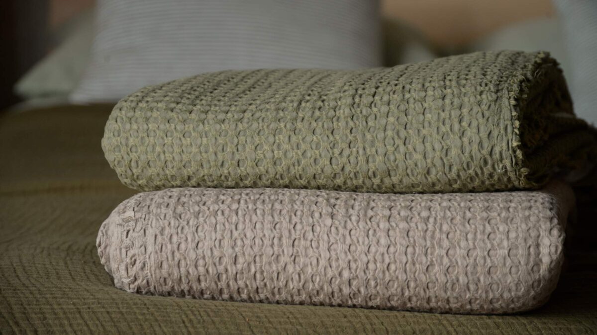 waffle throws with fleece back