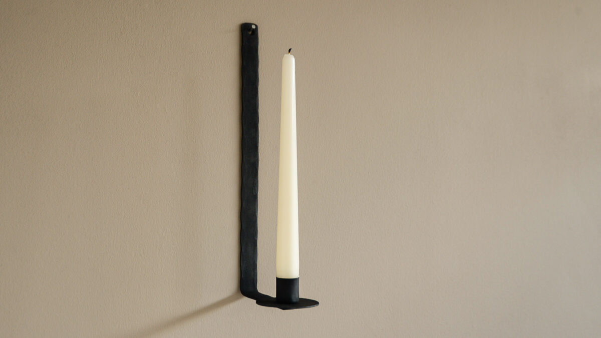 wall mounted candlestick holder hammered effect main image