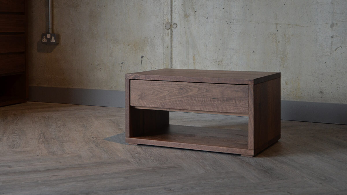 walnut 1 drawer chest b 1200