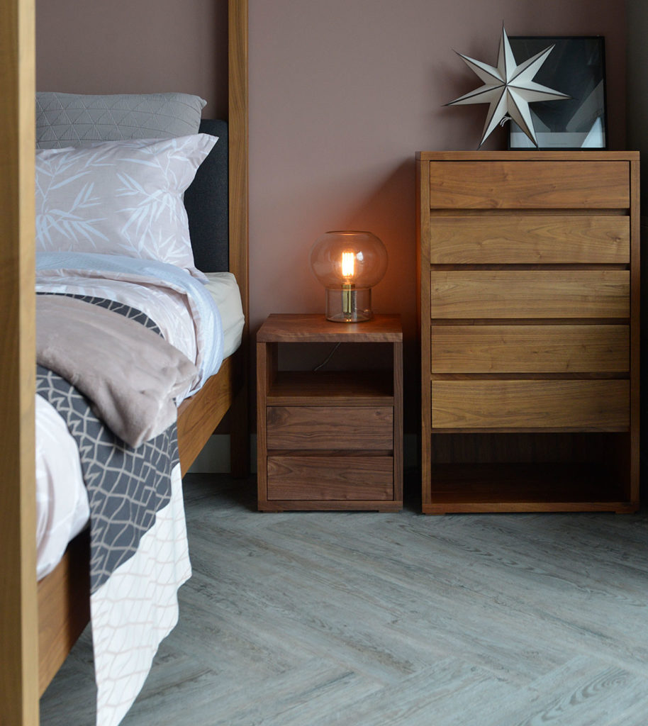 walnut-2-drawer-shelf-table