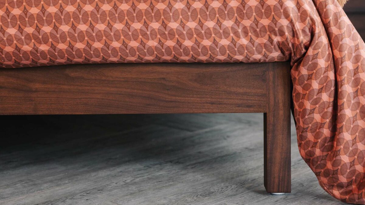 walnut Malabar leg detail smoked finish