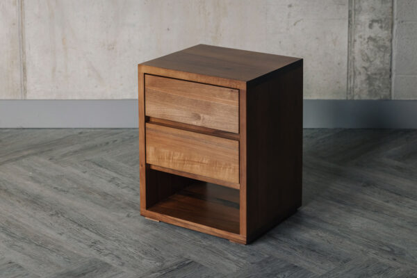 walnut bedside unit upper 2 drawers