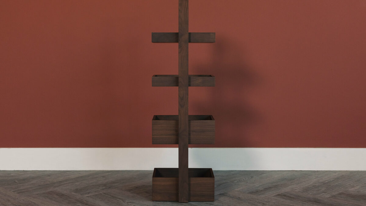 walnut caddy side view