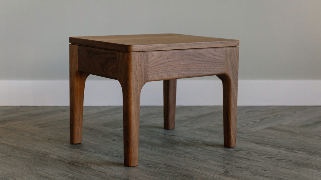 Hand crafted Camden wooden side table in walnut