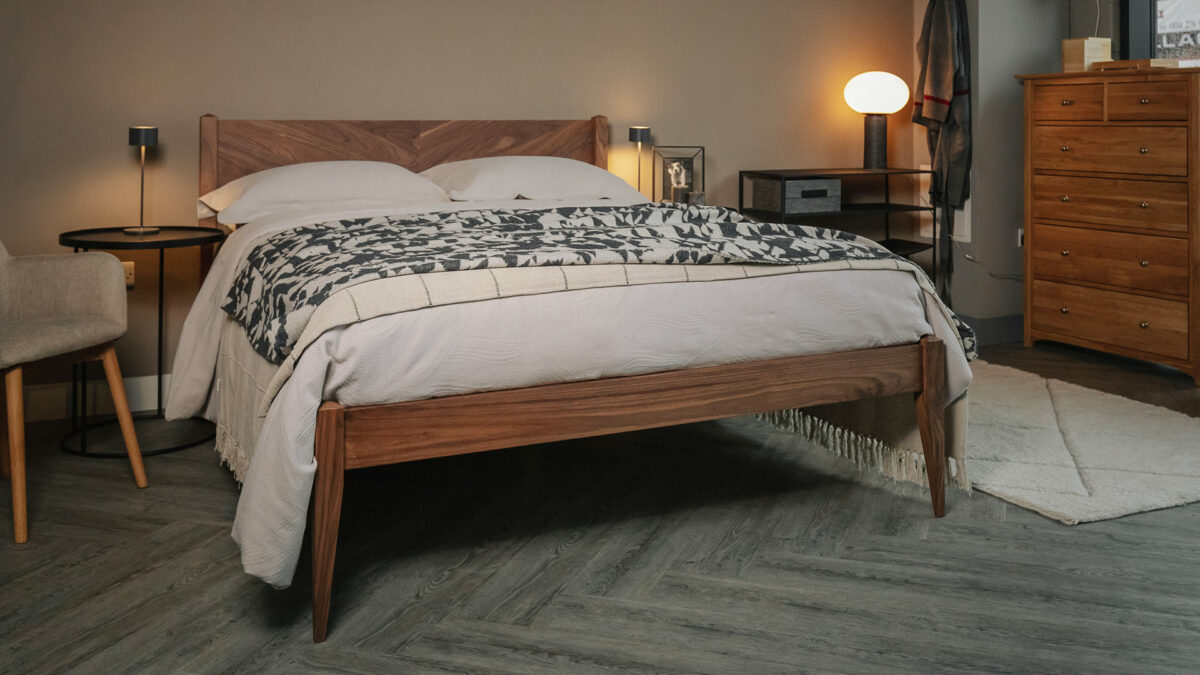 walnut dalston bed with deeper mattress