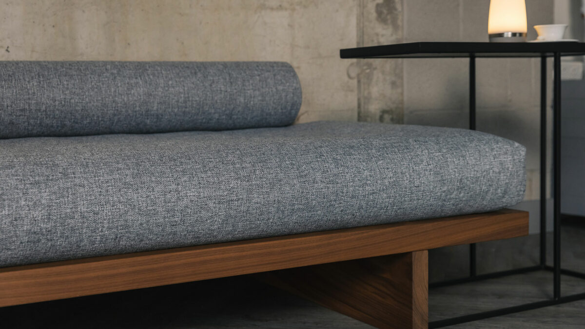 walnut day bed detail kyoto 1160