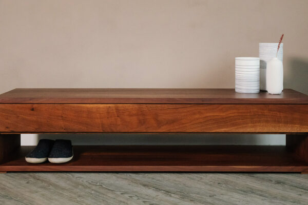 walnut end of bed cube