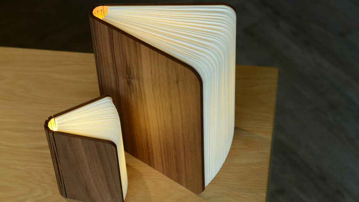 walnut extra large book light above