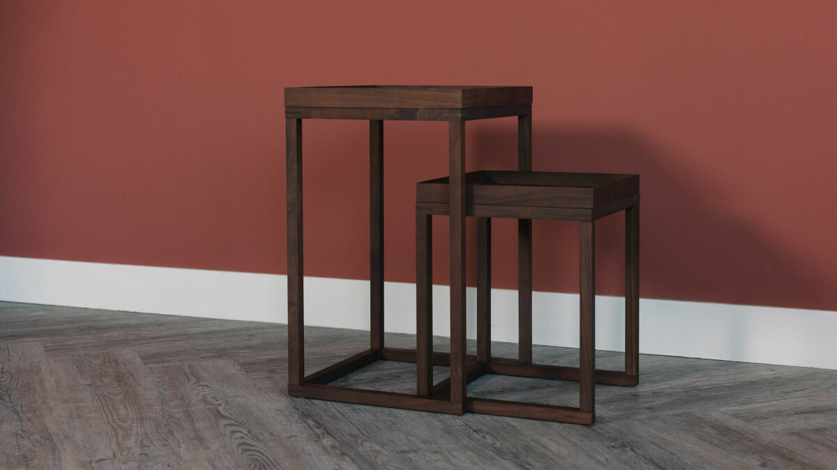 walnut nest of tables