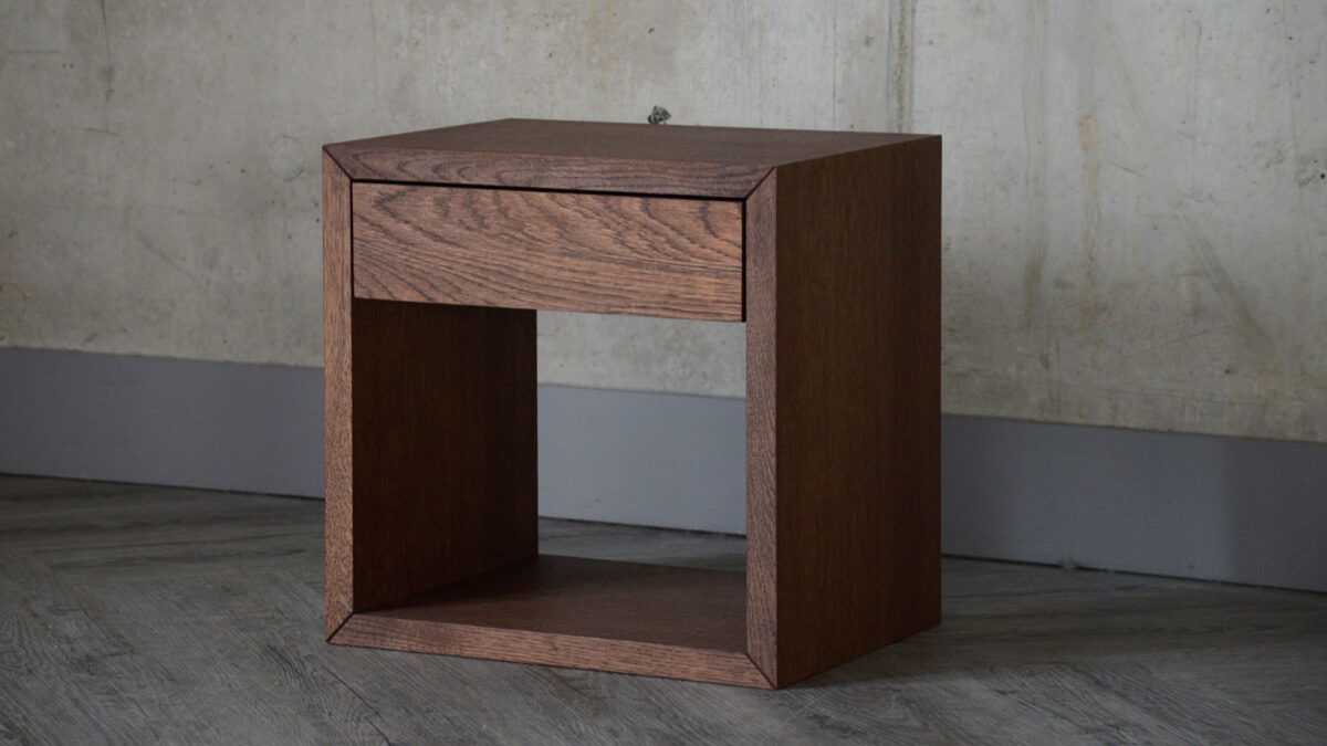 Wall Mountable Bedside Units - Walnut Stained Oak - Image 2