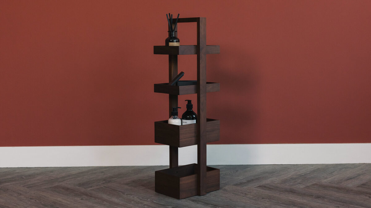walnut storage caddy