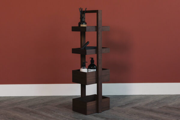 walnut storage caddy
